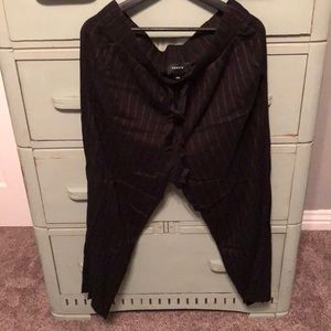NWT Torrid black with brown stripe wide leg cropped trousers size 1 (size 14-16)